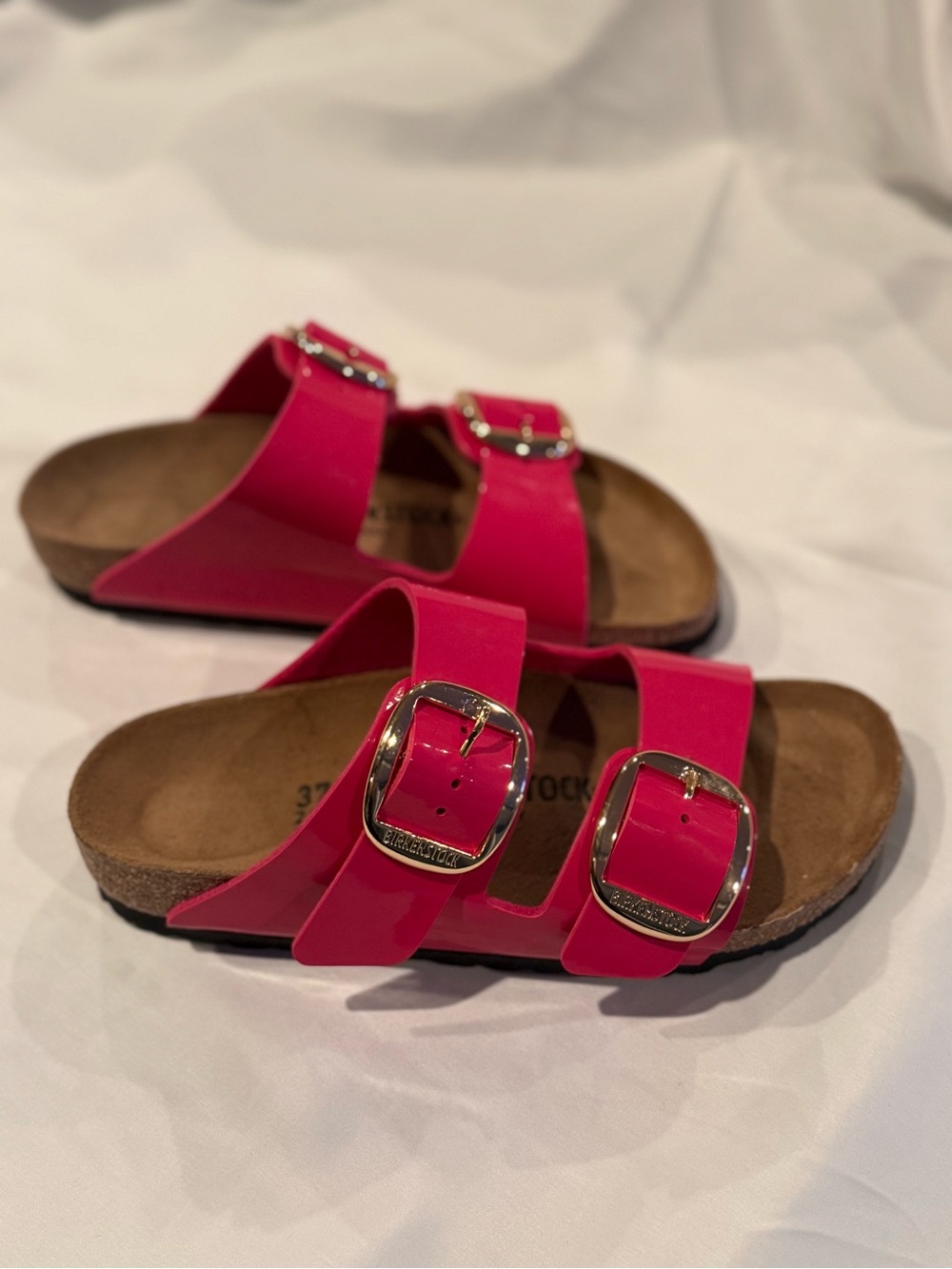 Birkenstock sz 37 Arizona Pink Double-Buckle Slides